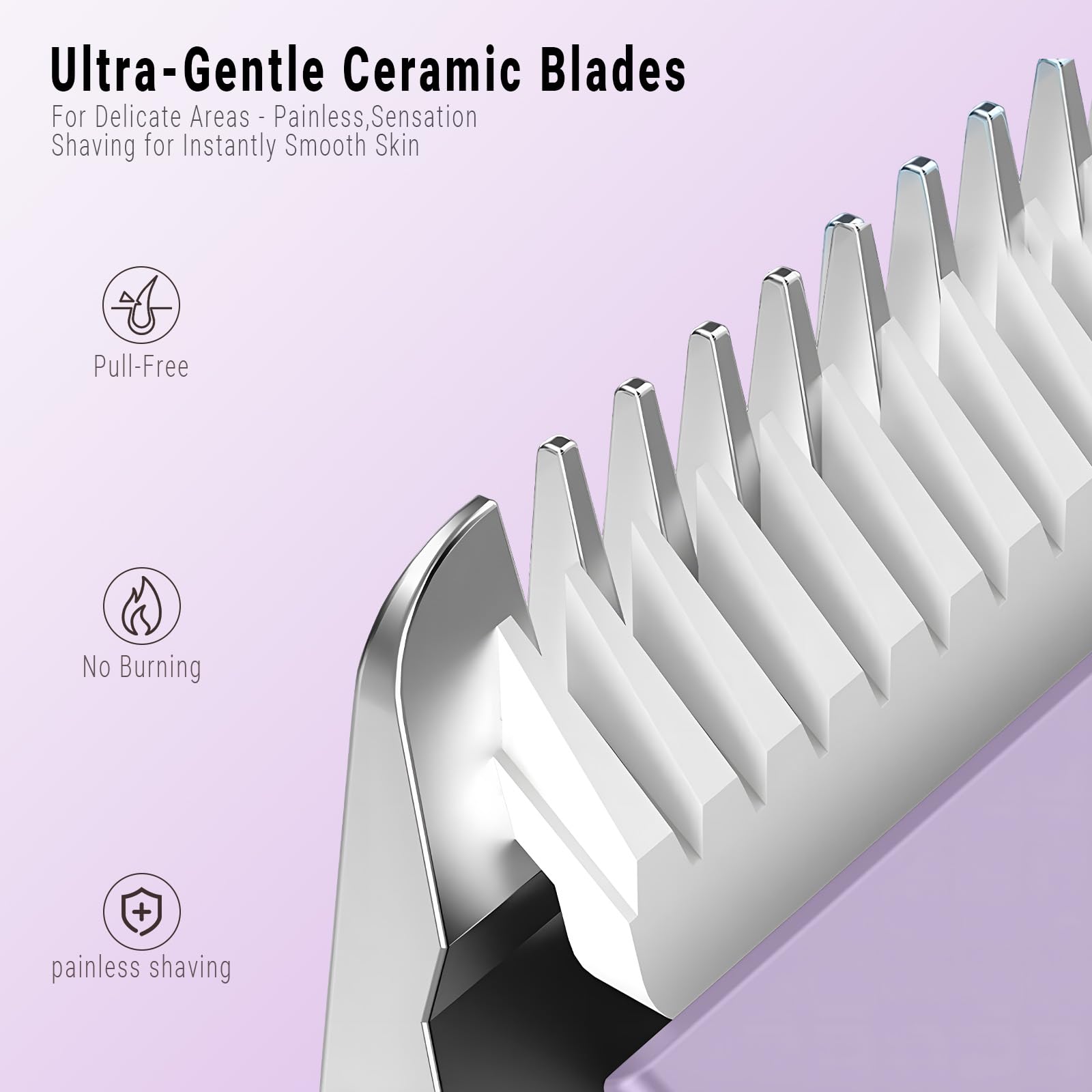 2-in-1 Bikini Trimmer for Women, Bikini Shaver with Dual Heads, Body and Facial Hair Removal, Rechargeable Cordless Electric Razors for Face Chin Pubic Underarm Legs, IPX7 Waterproof, Pink