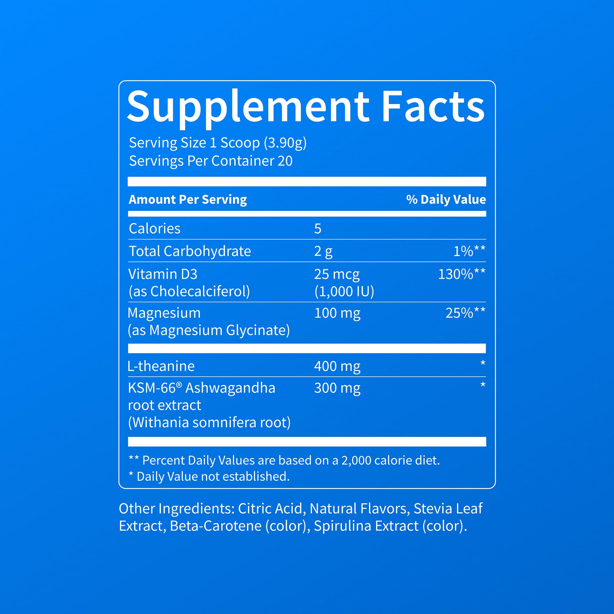 Nello Supercalm Powdered Drink Mix, Cortisol Reducer and Sleep Aid Supplement, L Theanine, Ksm-66 Ashwagandha, Magnesium Glycinate, Vitamin D 3, No Sugar, Non GMO, On The Go, 20 Ct, Raspberry Lemonade