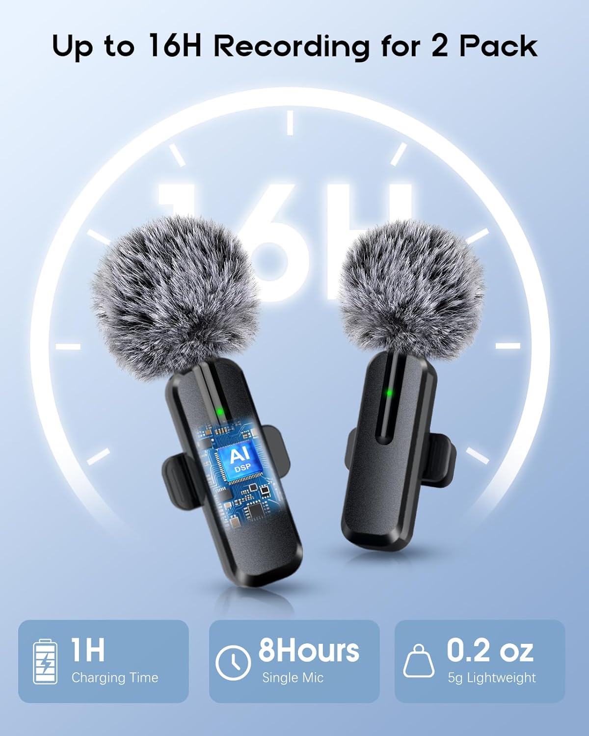 Compact Wireless Microphone Duo