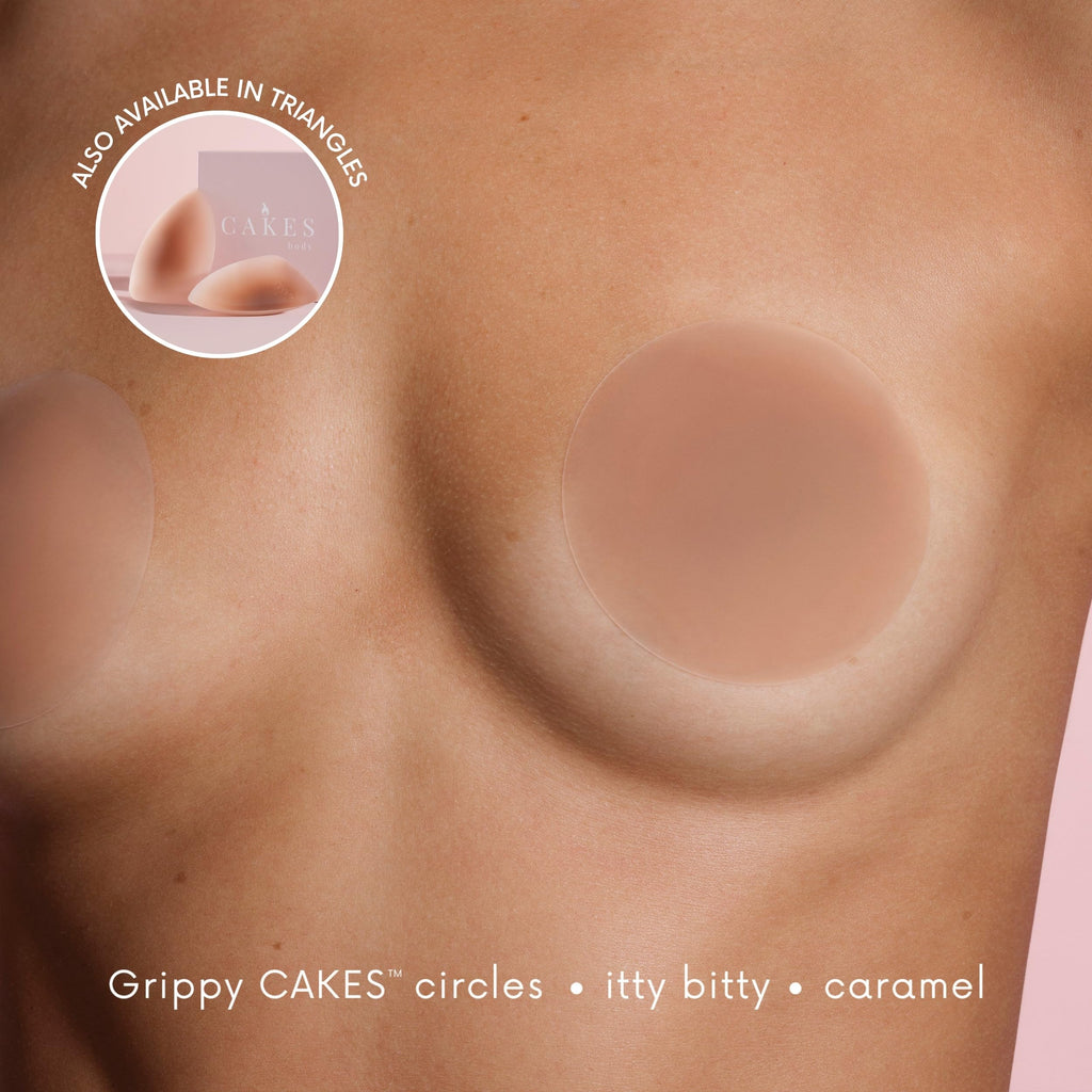 CAKES Body® Grippy Non-Adhesive Silicone Nipple Covers for Women (NO STICKY ADHESIVE) - Reusable, Silicone (Circle)
