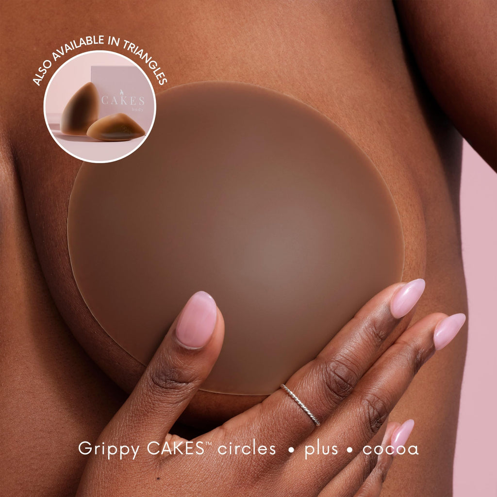 CAKES Body® Grippy Non-Adhesive Silicone Nipple Covers for Women (NO STICKY ADHESIVE) - Reusable, Silicone (Circle)