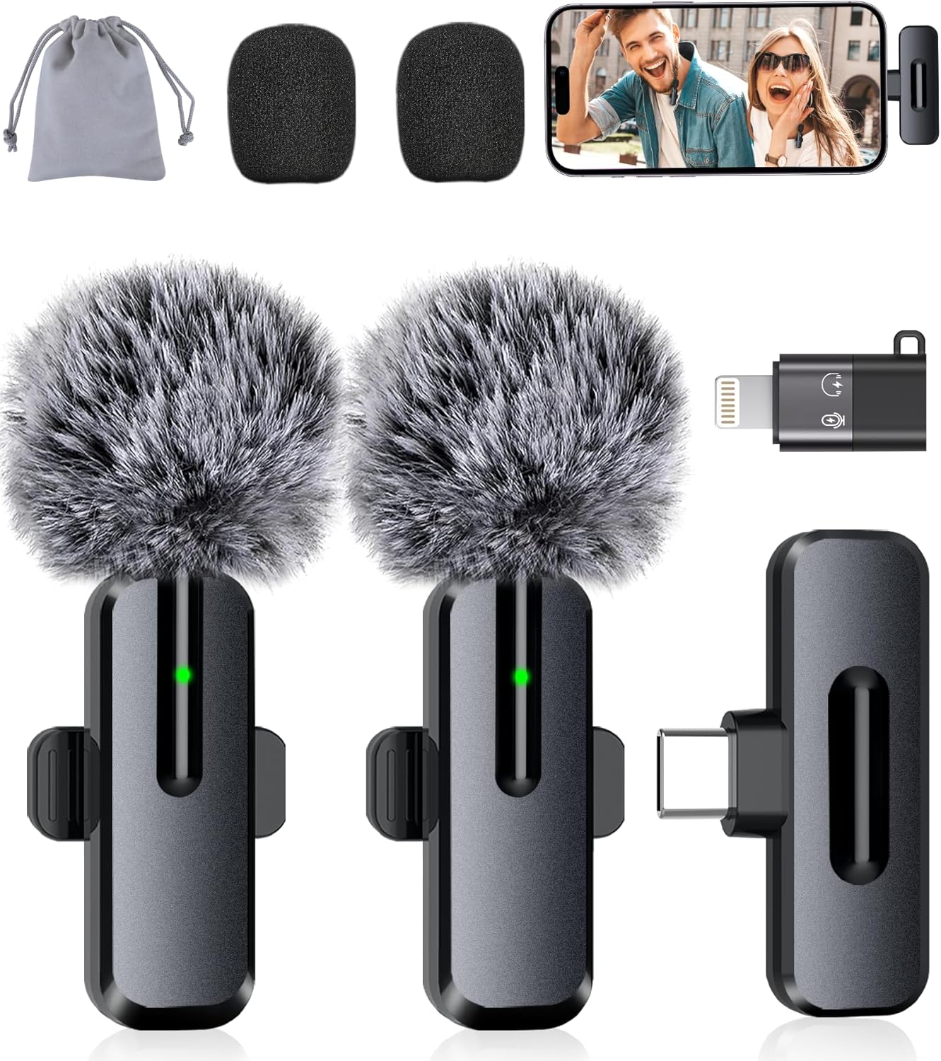 Compact Wireless Microphone Duo